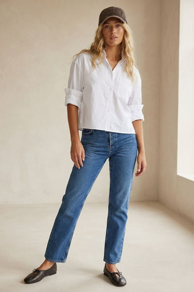 Rolled Sleeve Button Up Shirt - 2 Colors