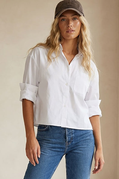 Rolled Sleeve Button Up Shirt - 2 Colors