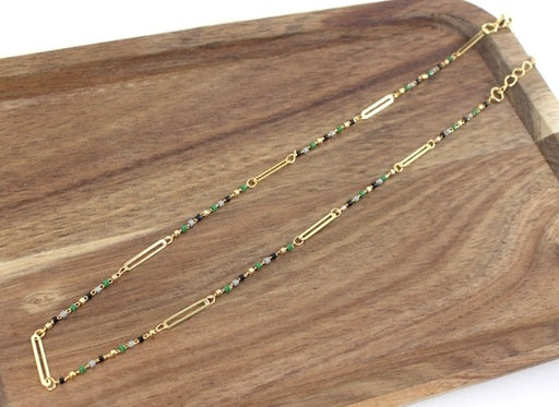 Mixed Bead Chain Link Necklace