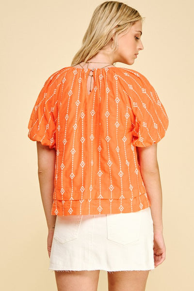 Embroidered Arrow Top - 2 Colors
