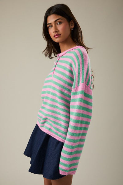 Roll Neck Striped Sweater