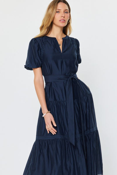 Embroidered Detail Midi Dress
