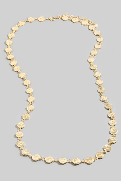 Dainty Hammered Disc Necklace