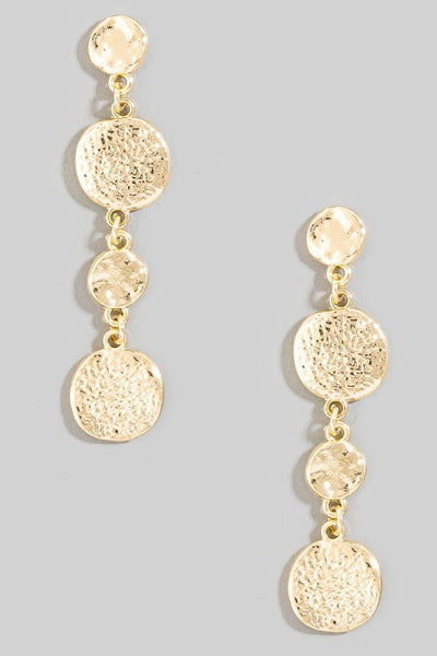 Hammered Disc Drop Earrings