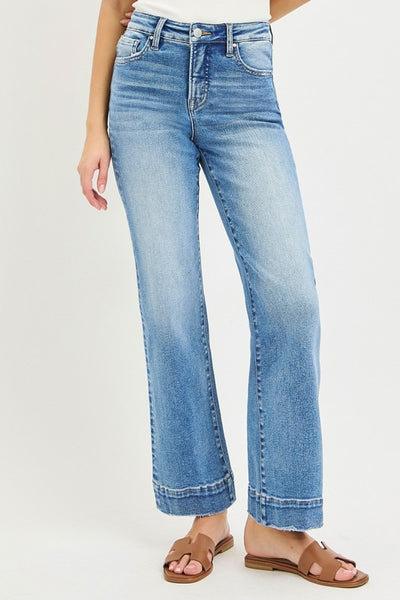 High Rise Straight Leg Jeans - Medium Wash