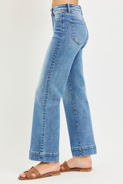 High Rise Straight Leg Jeans - Medium Wash