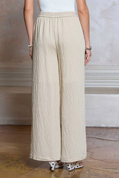 Crinkle Texture Wide Leg Pants