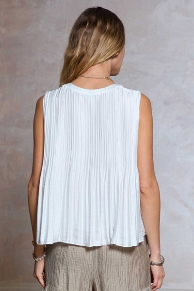 Pleated Sleeveless Top - 2 Colors