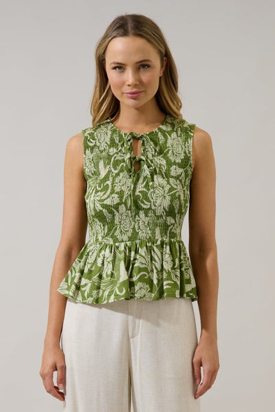 Korrie Smocked Peplum Top