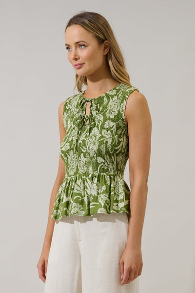 Korrie Smocked Peplum Top