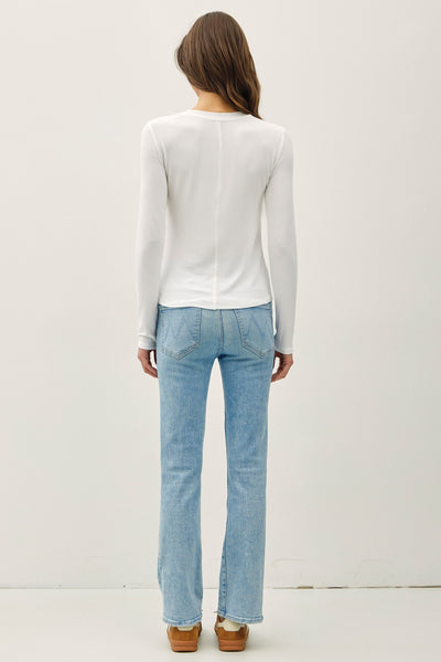 Crewneck Ribbed Long Sleeve Tee - More Colors