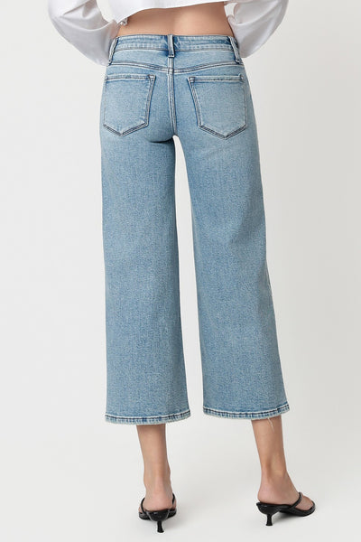Comfort Stretch Cropped Wide Leg Jeans