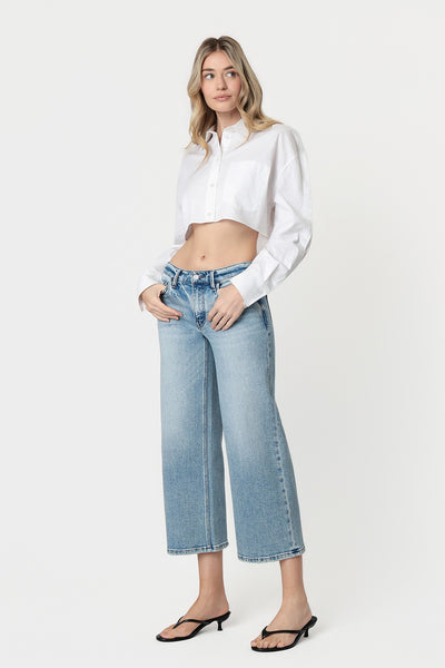 Comfort Stretch Cropped Wide Leg Jeans