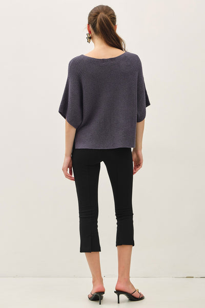 Ribbed Dolman Knit Top