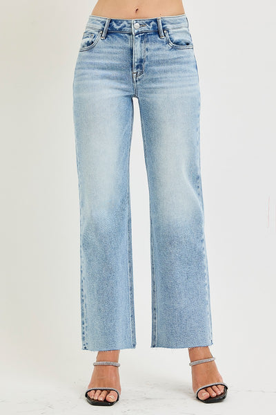 Clean Cut Hem Straight Leg Jeans