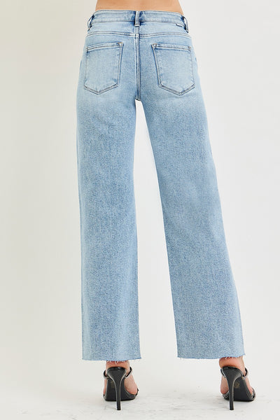 Clean Cut Hem Straight Leg Jeans