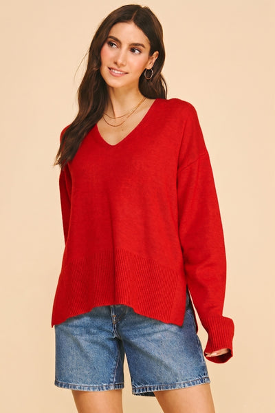 V-Neck Girlfriend Sweater