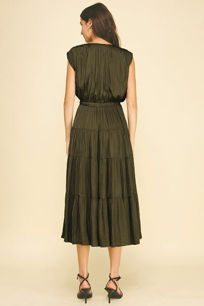 Cap Sleeve Tiered Midi Dress