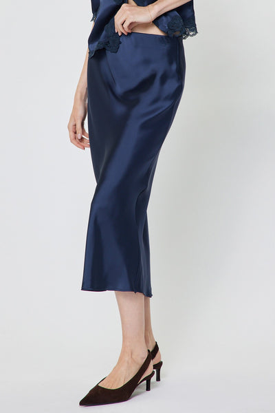 Satin Slip Midi Skirt