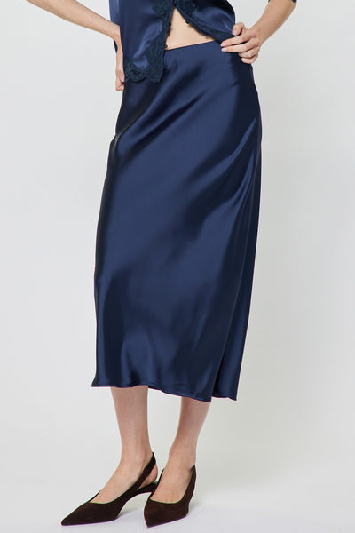 Satin Slip Midi Skirt