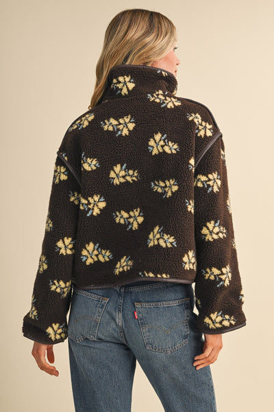 Cocoa Floral Fleece Jacket