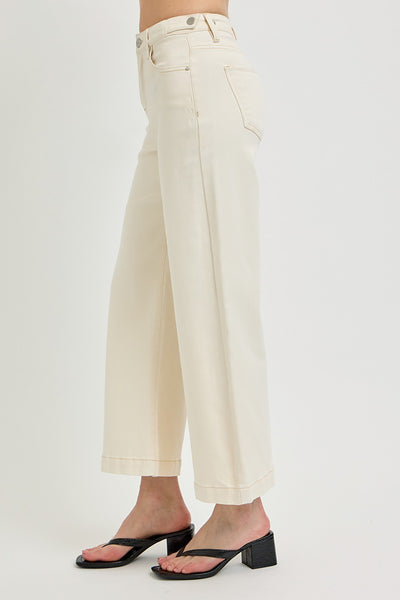 Tummy Control Cropped Wide Leg Jeans