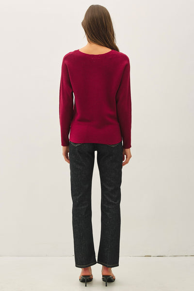 Boatneck Ribbed Dolman Sweater