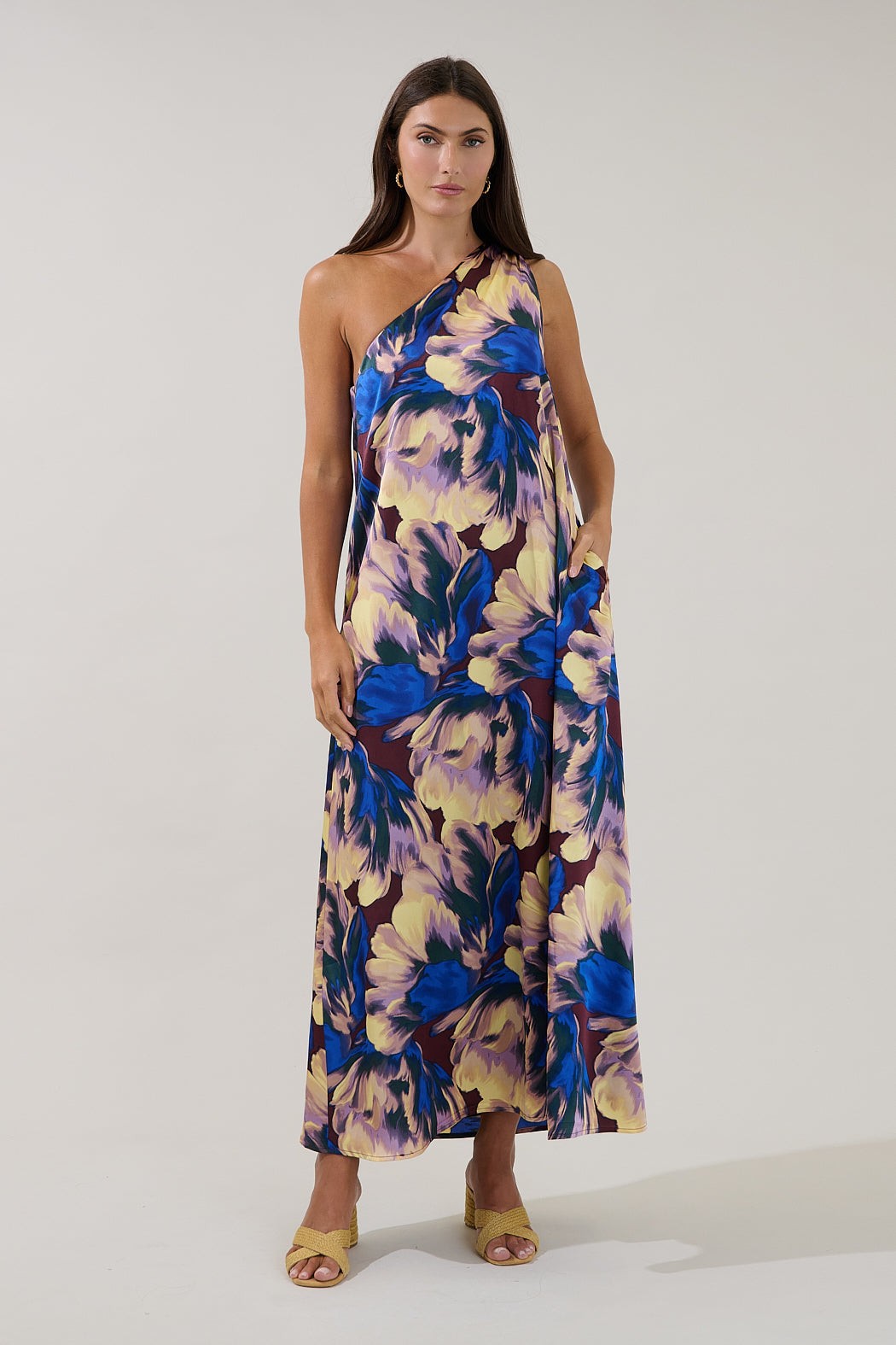 Magnolia Floral One Shoulder Dress