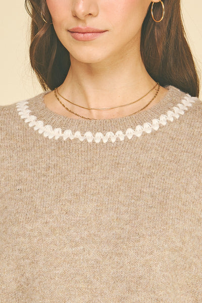Whipstitch Embroidered Sweater