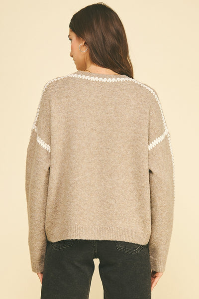 Whipstitch Embroidered Sweater