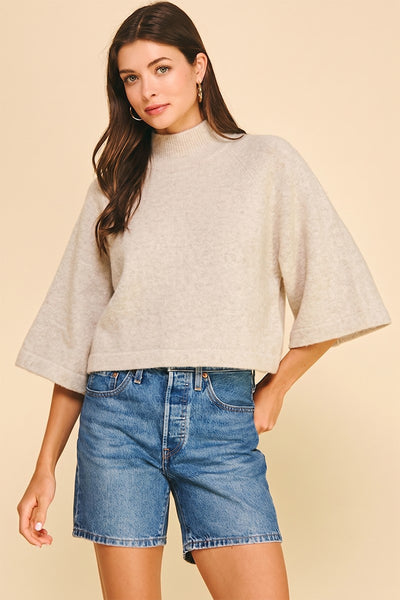 Mockneck Half Sleeve Sweater