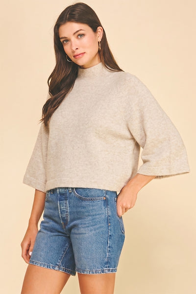 Mockneck Half Sleeve Sweater