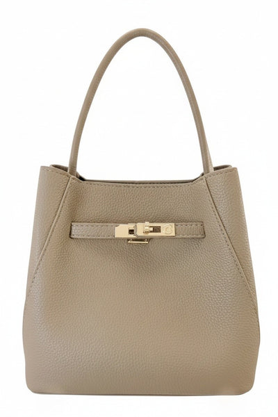 Structured Top Handle Buckle Bag