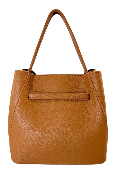 Structured Top Handle Buckle Bag