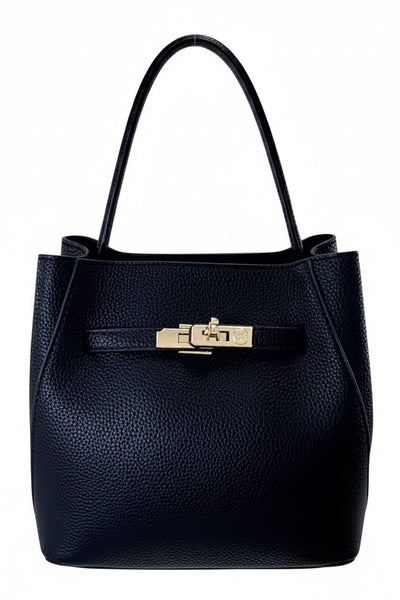Structured Top Handle Buckle Bag