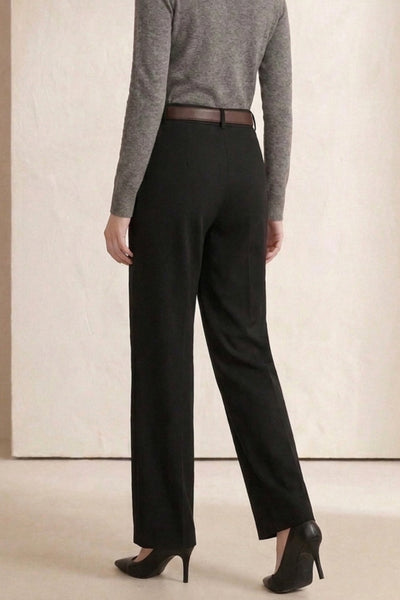 Contrast Belted Flare Trousers