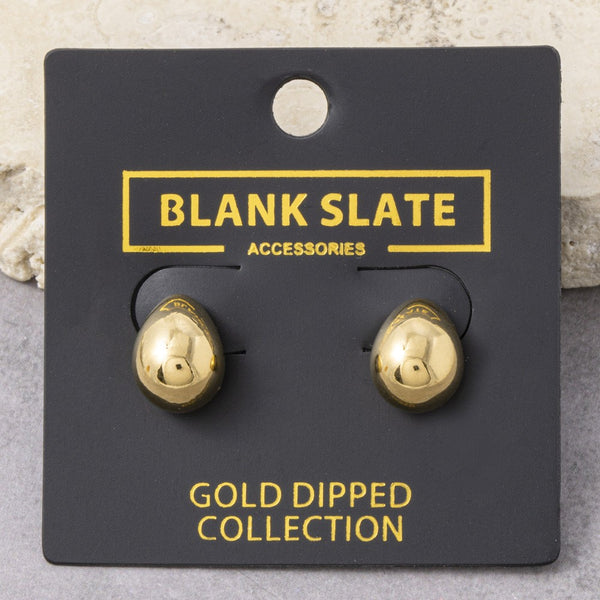 Gold Dipped Petite Dome Earrings