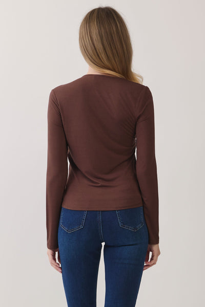 Asymmetrical Neckline Long Sleeve Top