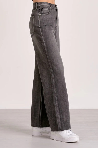 Black Wash Wide Leg Jeans