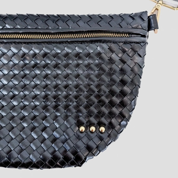 Basketweave Fanny Pack Crossbody Bag