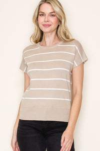 Striped Drop Shoulder Knit Top