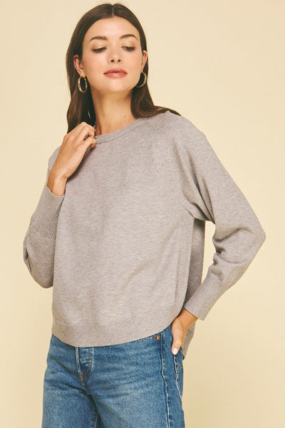 Ribbed Hem Raglan Sleeve Sweater