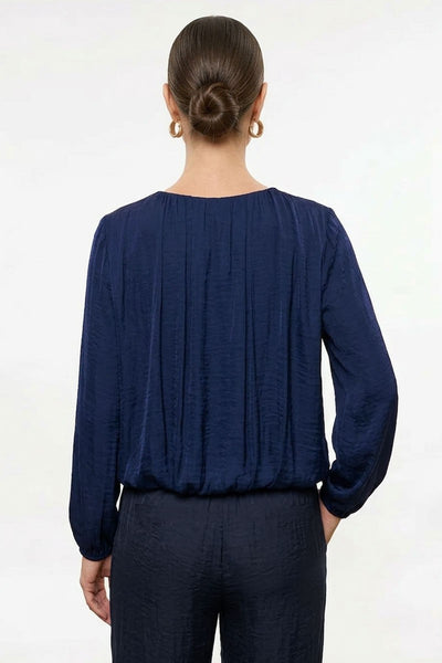 Draped Bubble Hem Blouse