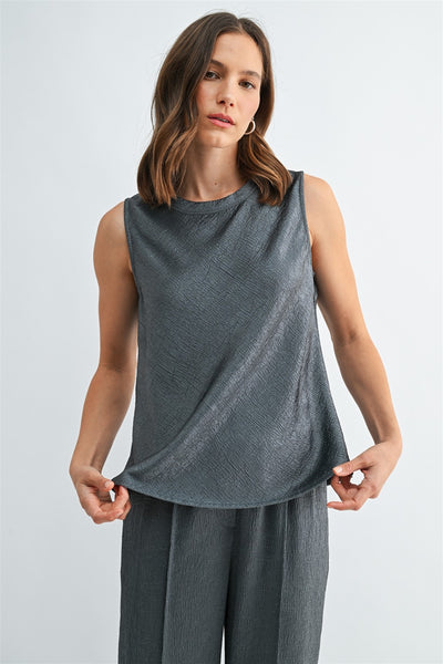 Textured Satin Shell Top