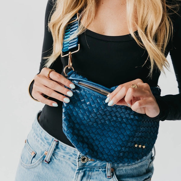Basketweave Fanny Pack Crossbody Bag
