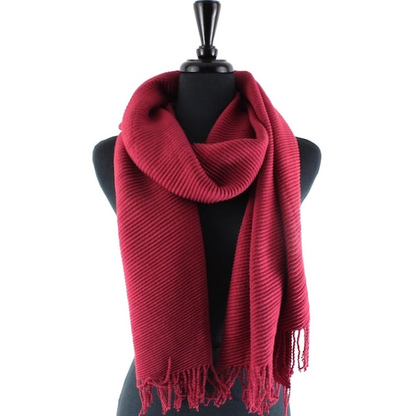 Pleated Fringe Scarf