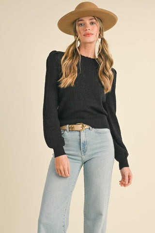 Scalloped Pointelle Sweater