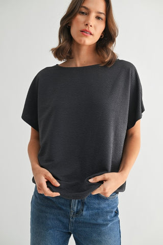 Textured Drop Shoulder Top