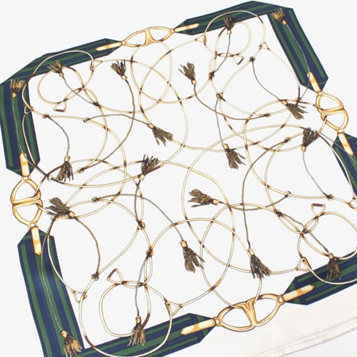 Tassel Print Square Scarf