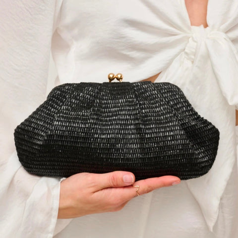 Triana Straw Pouch Clutch